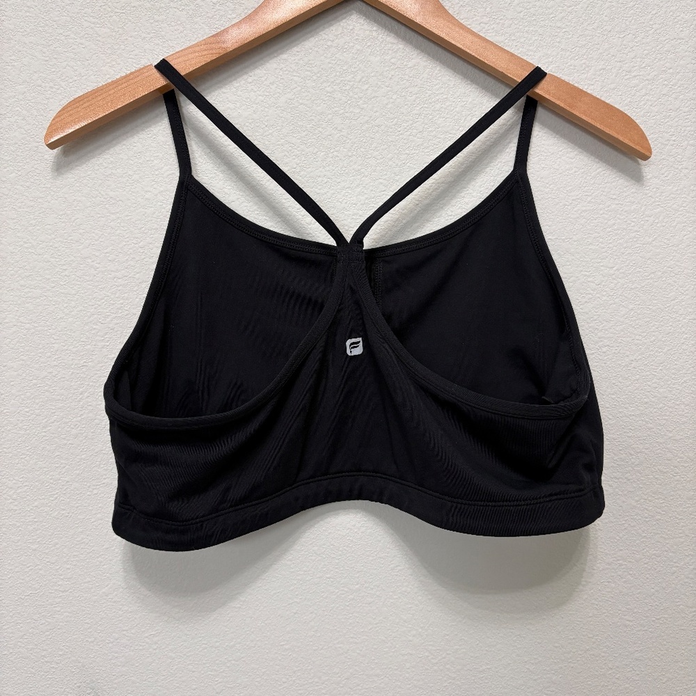 Fabletics Low Impact Sports Bra Black Racerback Yoga Workout XL - Picture 2 of 5